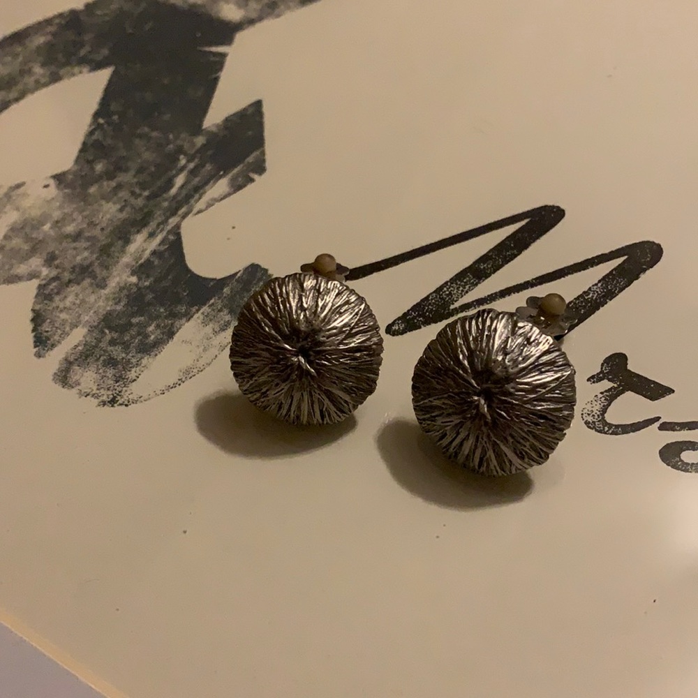 Vintage silver colored clip on earrings